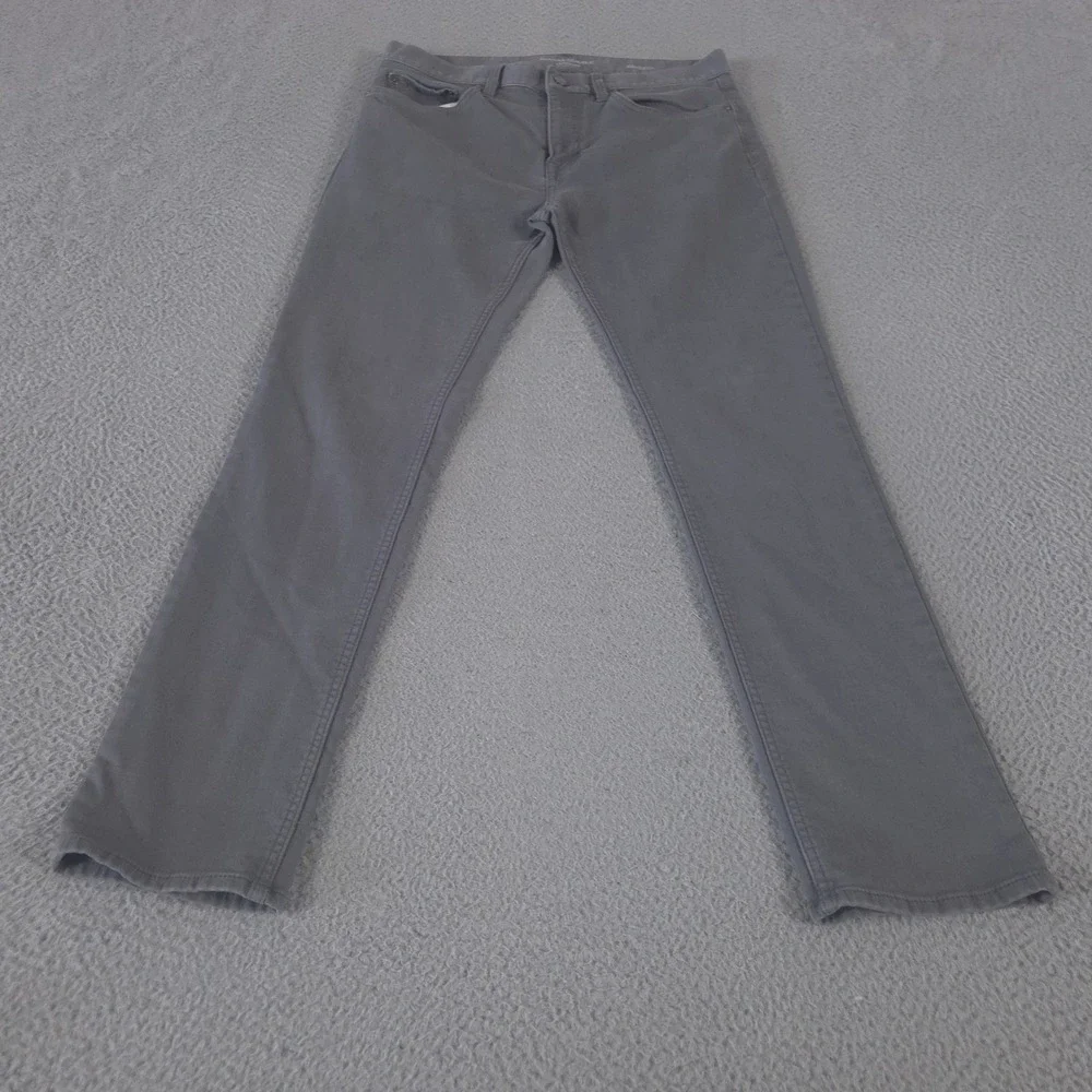 Banana Republic Jeans Mens 32x32 Gray Traveler Slim Fit Cotton Stretch Denim